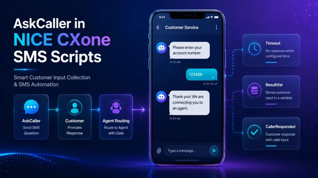 AskCaller in NICE CXone customer interaction workflow screen